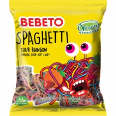Bebeto Жувальні цукерки "Спагеті Веселка" 80гр  12х6