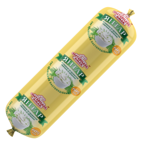 Сир плавлений пастоподібний «Янтар» наливний зі смаком та ароматом сметани та зеленню 60% жиру ТМ Полтавський шлях