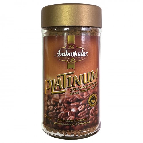 Кофе растворимый сублимированный «Platinum», 95 г ТМ «Ambassador»