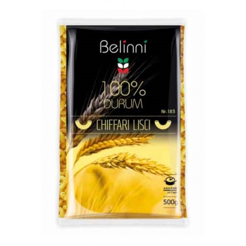 Ріжки особливі Pasta Chiffari lisci №183 500 г TM «Belinni».