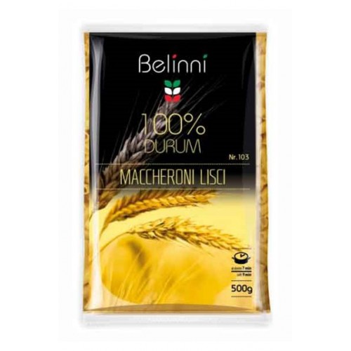 Рожки обычные гладкие Pasta Macceroni №103 500 г TM «Belinni»