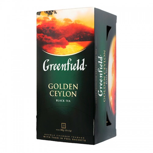 Чай чорний у пакетиках 25 шт Golden Ceylon Greenfield