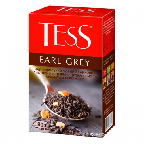 Чай індійський чорний байховий листовий із цедрою цитрусових та ароматом бергамоту “Earl Grey” TM “TESS”
