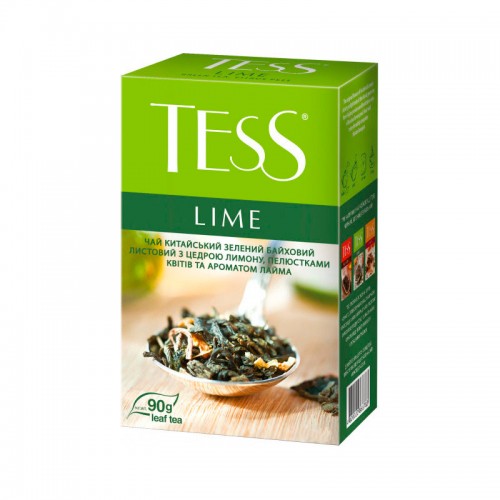 Чай китайський зелений байховий листовий з цедрою лимону, пелюстками квітів та ароматом лайма “Lime” TM “TESS”