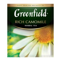 Чай трав'яний з ароматом яблука з корицею 100 пакетиків Rich Camomile Greenfield 150 г