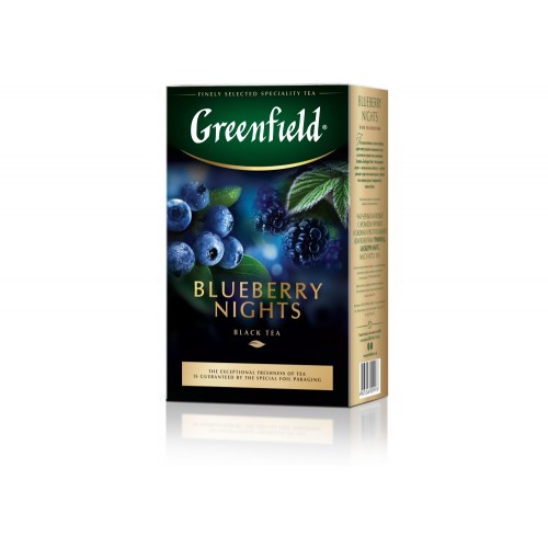 Чай цейлонський чорний байховий листовий з ароматом чорниці та ожини «Blueberry Nights», 100 г ТМ «Greenfield»