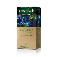 Чай индийский черный байховый мелкий с ароматом черники в пакетиках для разовой заварки «Blueberry Nights», 37,5 г ТМ «Greenfield»