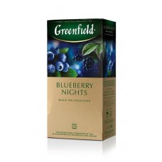 Чай індійський чорний байховий дрібний з ароматом чорниці у пакетиках для разової заварки «Blueberry Nights», 37,5 г ТМ «Greenfield»