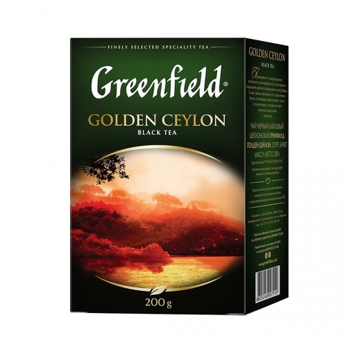 Чай цейлонський чорний байховий листовий «Golden Ceylon», 200 г ТМ «Greenfield»