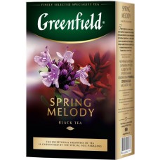 Чай індійський чорний байховий листовий з духмяними травами «Spring Melody», 100 г ТМ «Greenfield»