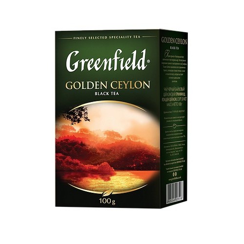 Чай цейлонский черный байховый листовой «Golden Ceylon», 100 г ТМ «Greenfield»