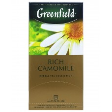 Чай трав'яний дрібний з ароматом яблука з корицею у пакетиках для разової заварки «Rich Camomile», 150 г ТМ «Greenfield»