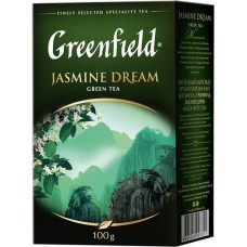 Чай китайский зеленый байховый листовой с ароматом жасмина Jasmine Dream Greenfield 100 г