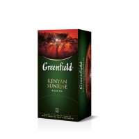 Чай кенійський чорний байховий дрібний у пакетиках для разової заварки «Kenyan Sunrise» 50 г ТМ «Greenfield»
