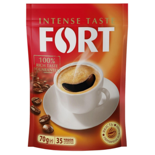 Кава натуральна розчинна  пакет 70 г ТМ «Fort»