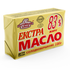 Масло солодковершкове Екстра 83% жиру ДСТУ ТМ Полтавський смак
