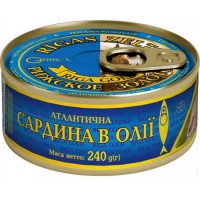 Сардина атлантична в олії ж/б з ключом Ризьке золото 240 г