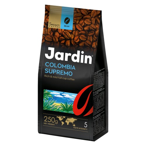 Кава натуральна смажена в зернах Colombia supremo Jardin 250 г