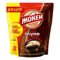 Кава Жокей  "Тріумф" розчинна сублімована м'як/уп. 400гр ТМ «Жокей»