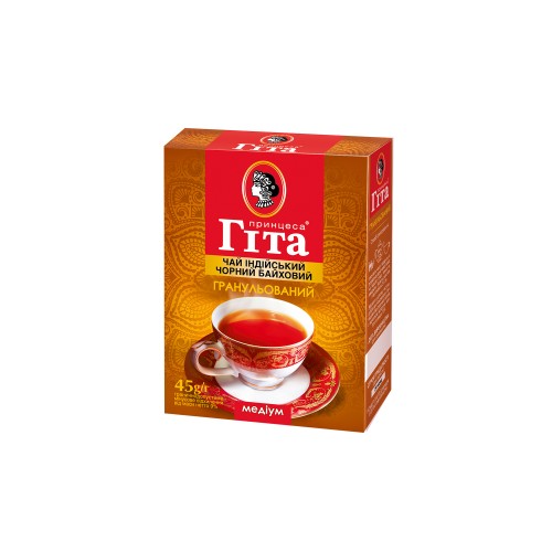 Чай індійський чорний байховий гранульований «Медіум» 45 г ТМ «Принцеса ГІТА»
