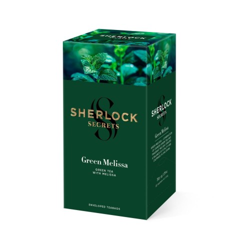 Чай Sherlock Secrets Зелена Меліса Green Melissa 39,6 г (22 саш * 1,8) зелений байховий