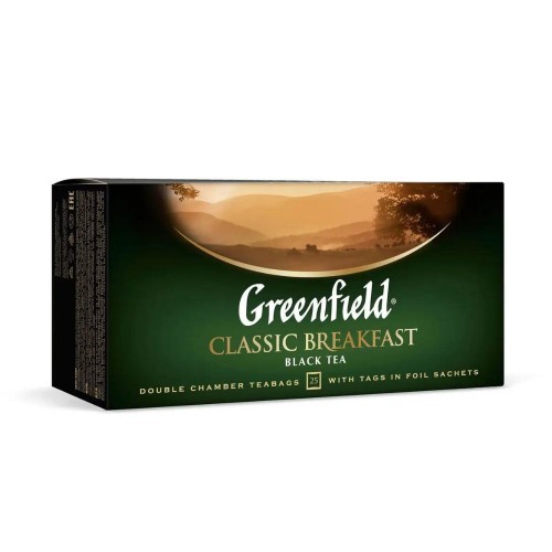 Чай черный в пакетиках 25 шт Classic Breakfast Greenfield