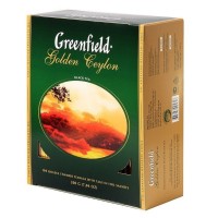 Чай цейлонський чорний байховий дрібний в пакетиках 100 шт Golden Ceylon Greenfield