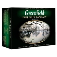 Чай чорний байховий у пакетиках 50 шт з ароматом бергамоту Earl Grey Fantasy Greenfield