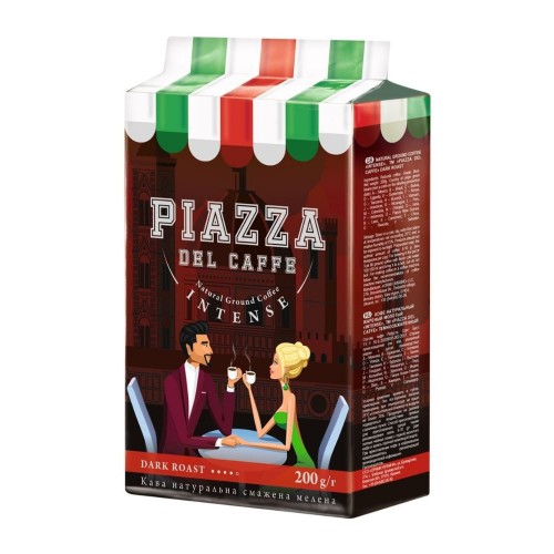 Кофе натуральный жареный молотый Intense Piazza del Caffe 200 г