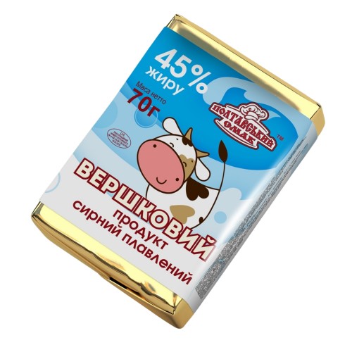 Продукт сирний плавлений Вершковий 45% жиру Полтавський смак