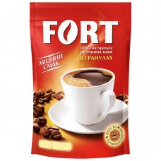Кофе натуральный растворимый в гранулах пакет Fort 120 г
