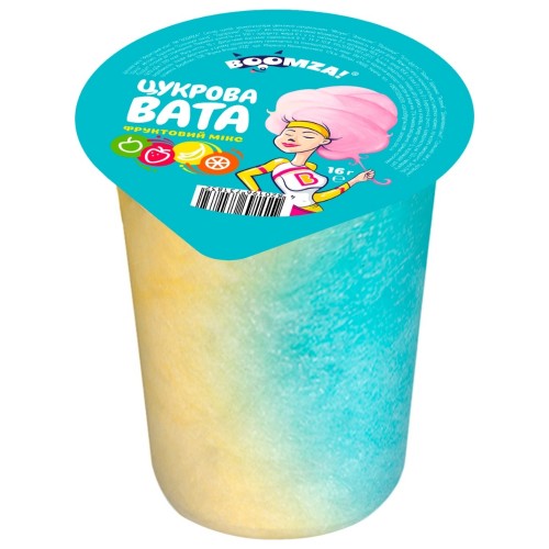 Сладкая вата Фруктовый Микс Boomza стакан 16 г