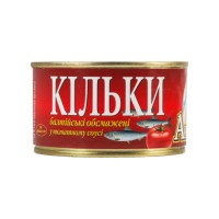 Кільки балтійські нерозібрані у томатному соусі Арктика 230 г