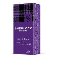 Чай чорний з цедрою апельсина, квітами лаванди та жасмину 25 пакетиків Night Time Sherlock Secrets 50 г