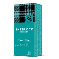 Чай чорний зі смаком м'яти та цитрусу 25 пакетиків Citrus Mint Sherlock Secrets 50 г