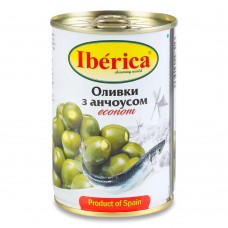 Оливки фаршировані анчоусом ж/б Iberica 280 г