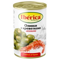 Оливки фаршированные креветкой ж/б Iberica 280 г