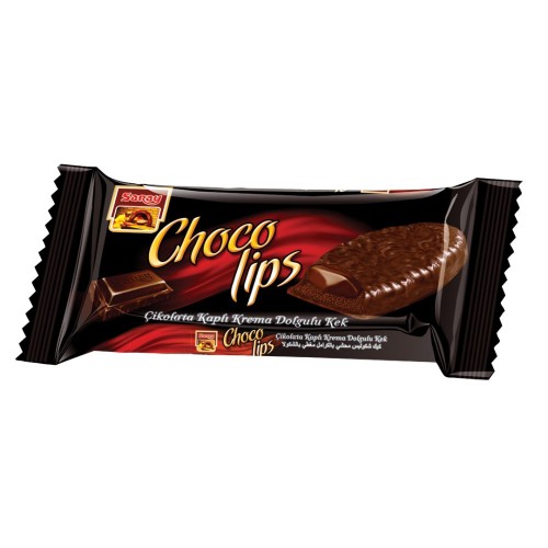 Тістечко з какао з кремовою начинкою у шоколадній глазурі Choco lips Saray 35 г