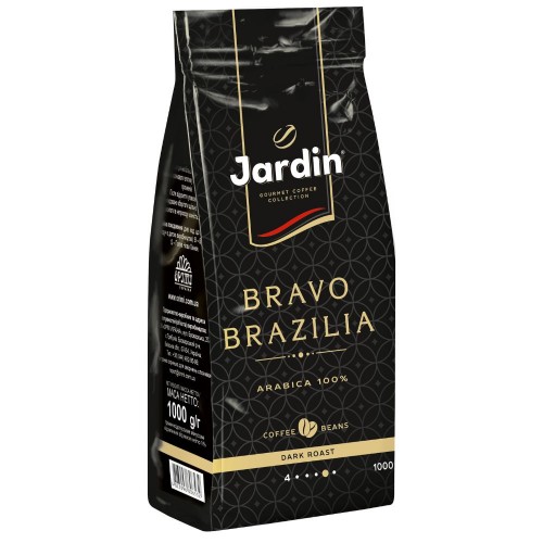 Кава натуральна смажена в зернах Bravo Brazilia Jardin 1 кг