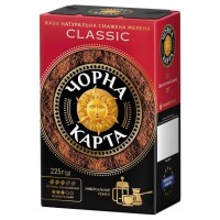 Кофе натуральный жареный молотый Classic пакет Черная Карта 225 г