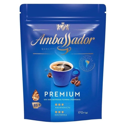 Кофе натуральный растворимый сублимированный Premium Ambassador 170 г