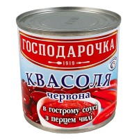 Квасоля червона в гострому соусі з перцем чилі ж/б Господарочка 420 г