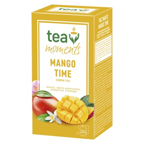 Чай зелений зі смаком манго Mango Time Tea Moments 24 сашетів