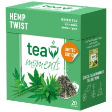 Чай зеленый с лемонграссом и коноплей Hemp Twist Tea Moments 20 пирамидок 36 г