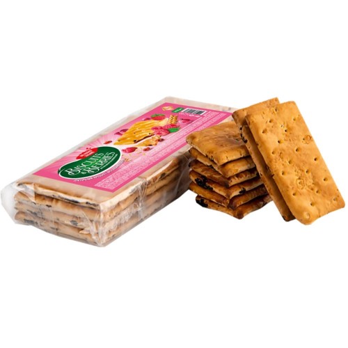 Затяжное печенье с начинкой BISCUITS & BERRIES малина и изюм 210 г