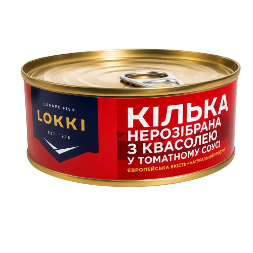 Кілька з квасолею в томатоному соусі (б №3) ключ LOKKI 240 г Кілька з квасолею в томатоному соусі (б №3) ключ LOKKI 240 г