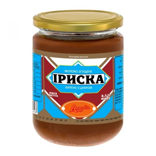 Молоко згущене варене с/б Іриска 8,5% Вершковий рай 470 г