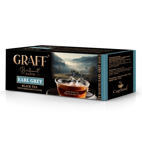 Чай чорний з бергамотом в пакетиках 20 шт Earl Grey Graff 