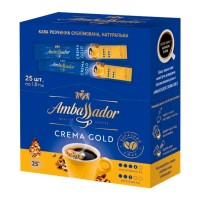 Кава розчинна Ambassador Crema Gold стік 1,8г*25 шт