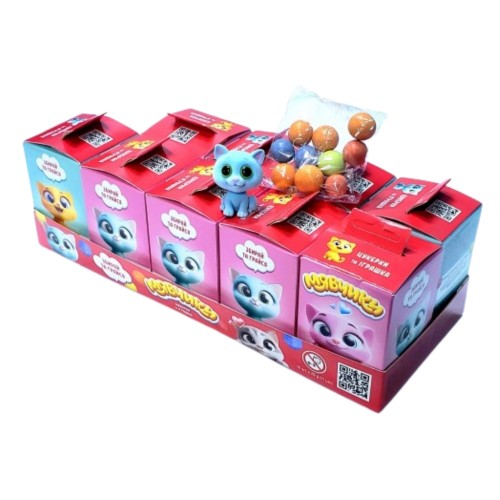 Набір драже у кондитерській глазурі + іграшка МЯВЧИКИ 20 г – 10шт/блок